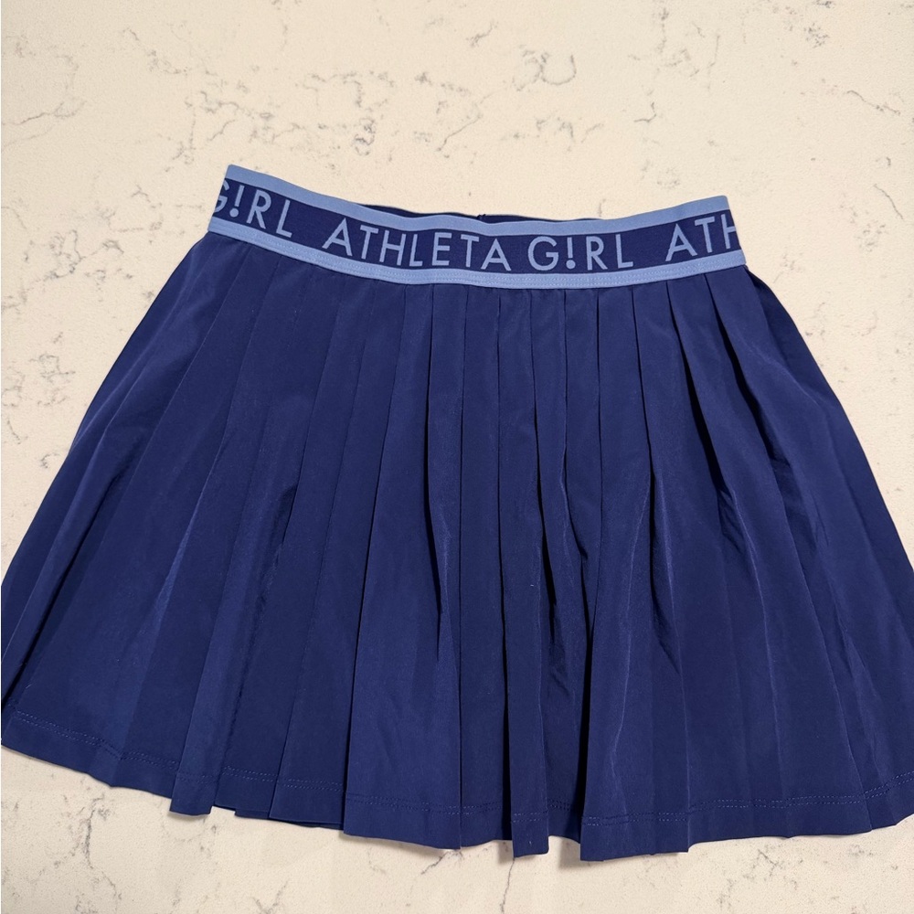 Athleta Girl Blue Pleated Skater Skirt